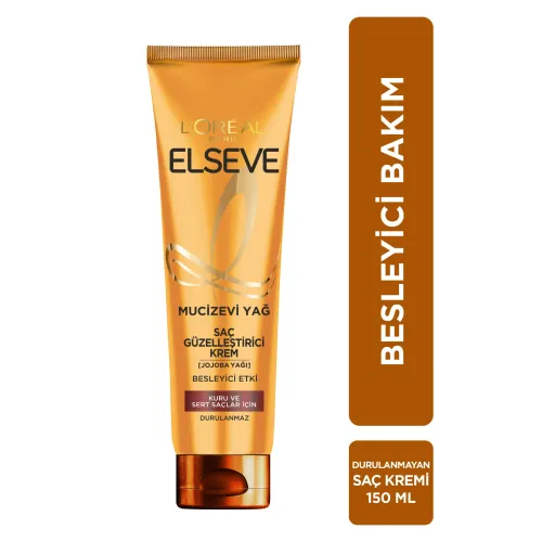 Elseve Mucizevi Yağ Saç Güzelleştirici Krem Kuru ve Sert Saçlar İçin 150ml Elseve Mucizevi Yağ Saç Güzelleştirici Krem Kuru ve Sert Saçlar İçin 150ml